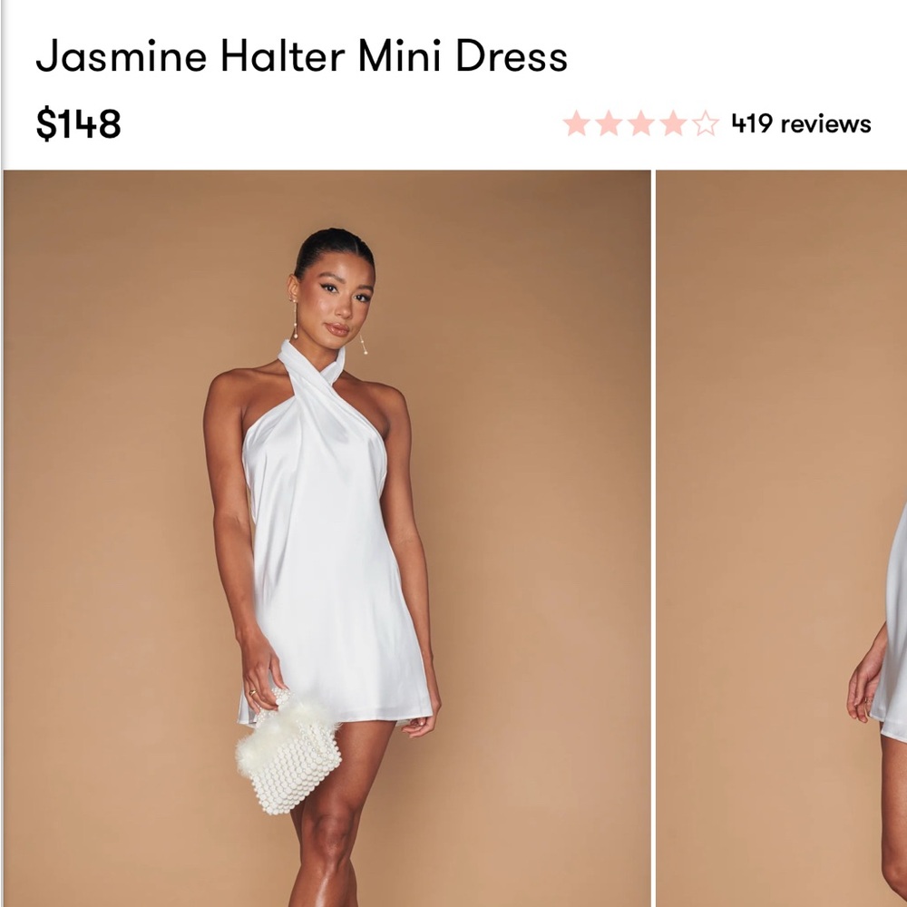 Show Me Your MuMu White Halter Mini Dress